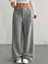 "2025 Autumn/Winter Corduroy wide-leg long pants casual women's wear with loose front and back pockets in solid color, European and American cross-border commuting style. Application Scenario